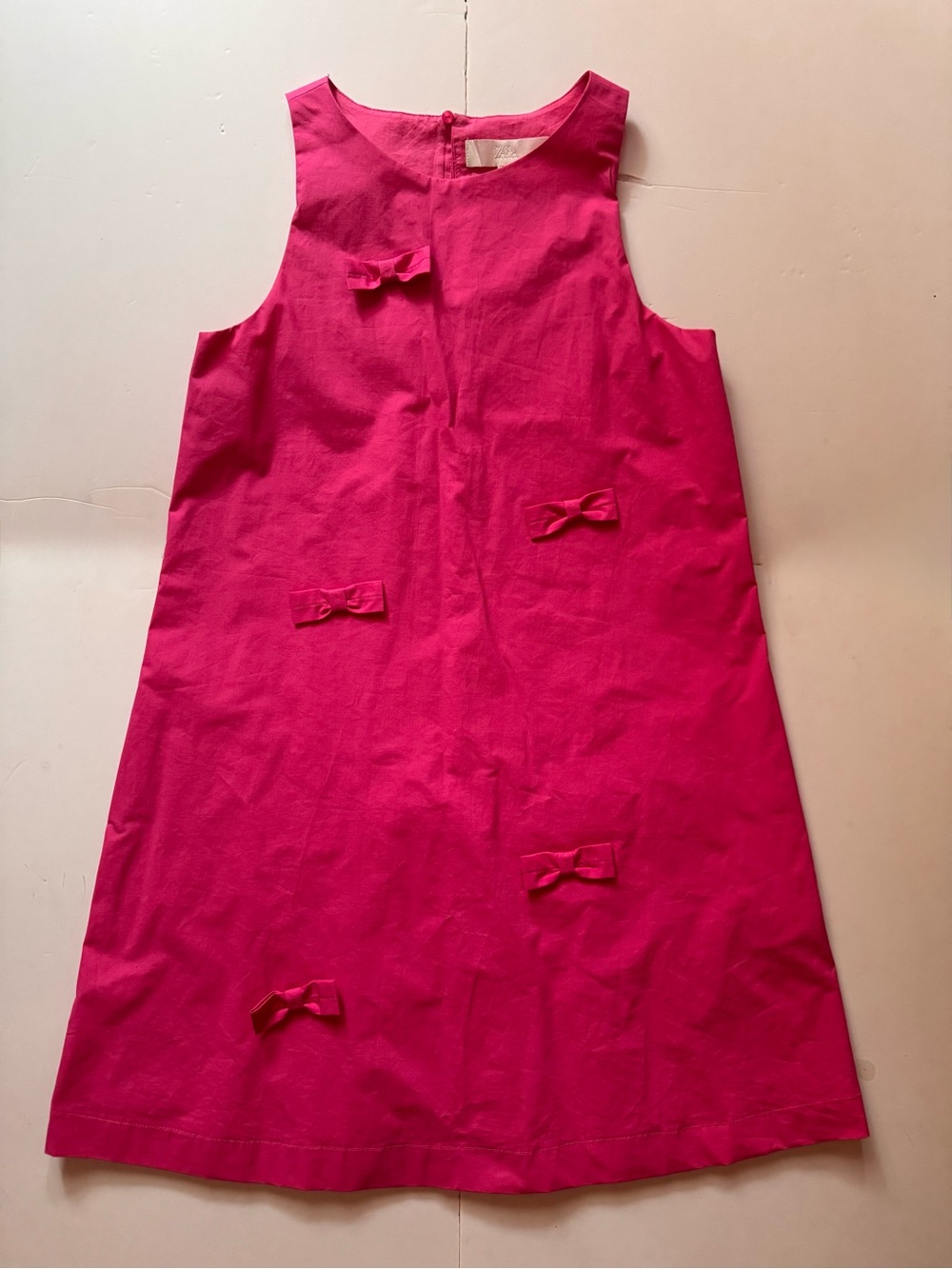 Zara Mini Bows A-Line Sleeveless Dress in Hot Pink in Size 13-14 Like New